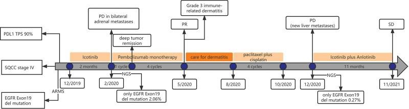 【佳学基因检测】基因检测鳞细胞肺癌EGFR突变伴PD-L1表达后的制定出帕博利珠单抗靶向药物治疗